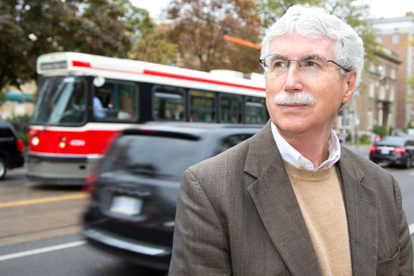 “We are non-ideological,” says Professor Eric Miller of U of T's Transportation Research Institute, which is assessing Toronto's transit needs and examining the SmartTrack Plan. “It has to be evidence-based.” (Photo: Roberta Baker)