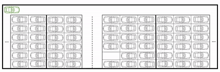 This animation shows how parking could work in lots dedicated to autonomous vehicles. Cars in the outer rows of the grid can move out of the way to all low cars in the middle to escape. (Image: Mehdi Nourinejad)