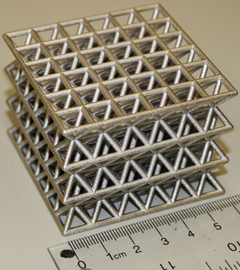 Truss-like structures made of polymers coated with ultra-high strength nanocrystalline metal could offer strength and stiffness while reducing weight, ideal for an aviation industry where every gram matters. (Photo: Craig Steeves)
