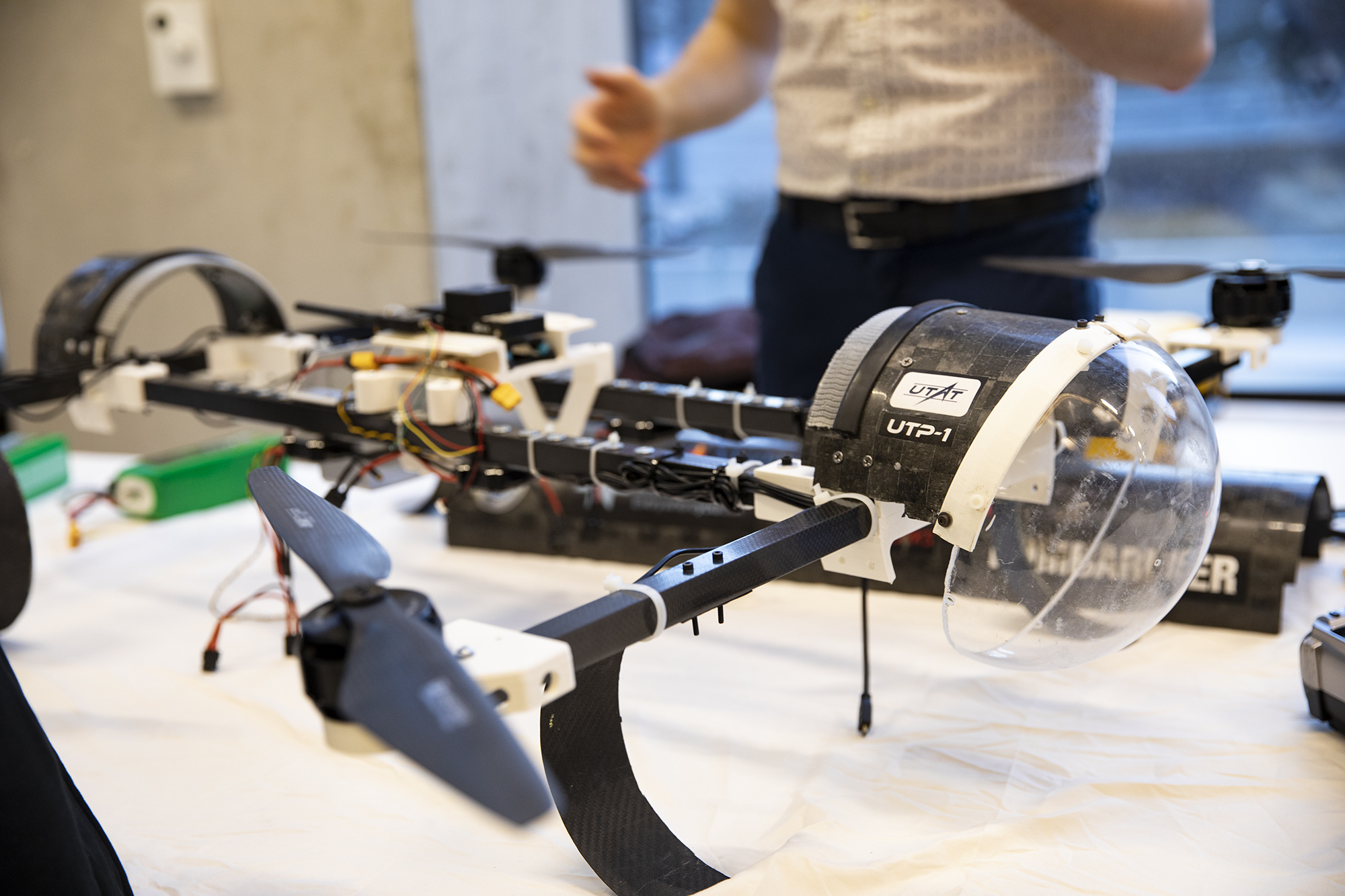 The UTP1 is the latest addition to the UTAT drone fleet and will be taking part in the 2019 Student UAS Competition in Alma, Quebec. (Credit: Erica Rae Chong)