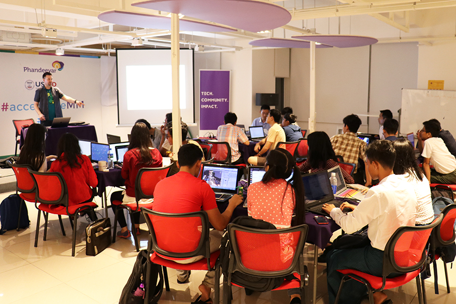 The lectures included a hands-on component, where students go to learn how to program software for a self-driving car. (Photo courtesy of Jonathan Kelly)