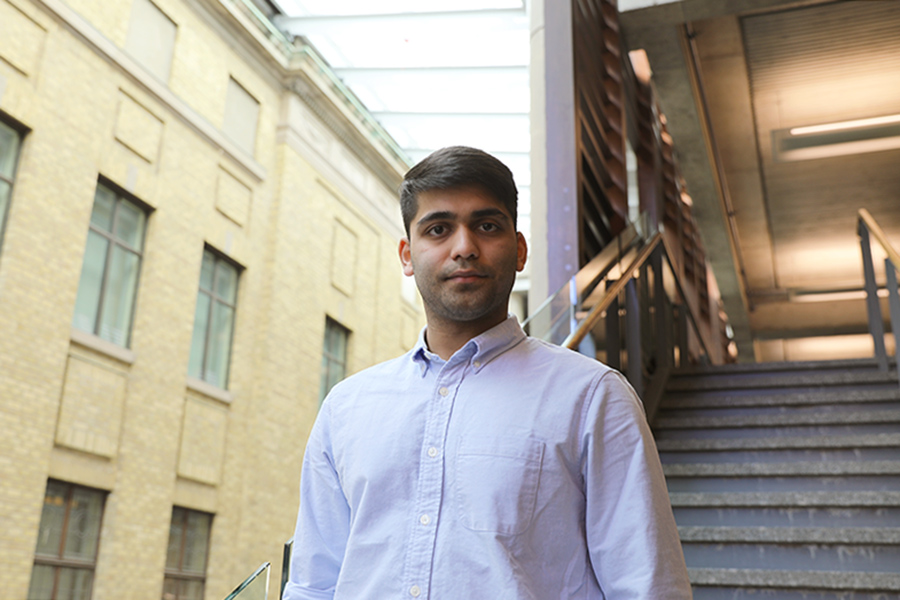 Kaushal Binani says he’s especially enjoyed his interactions with his course professors. (Photo credit: Liz Do)