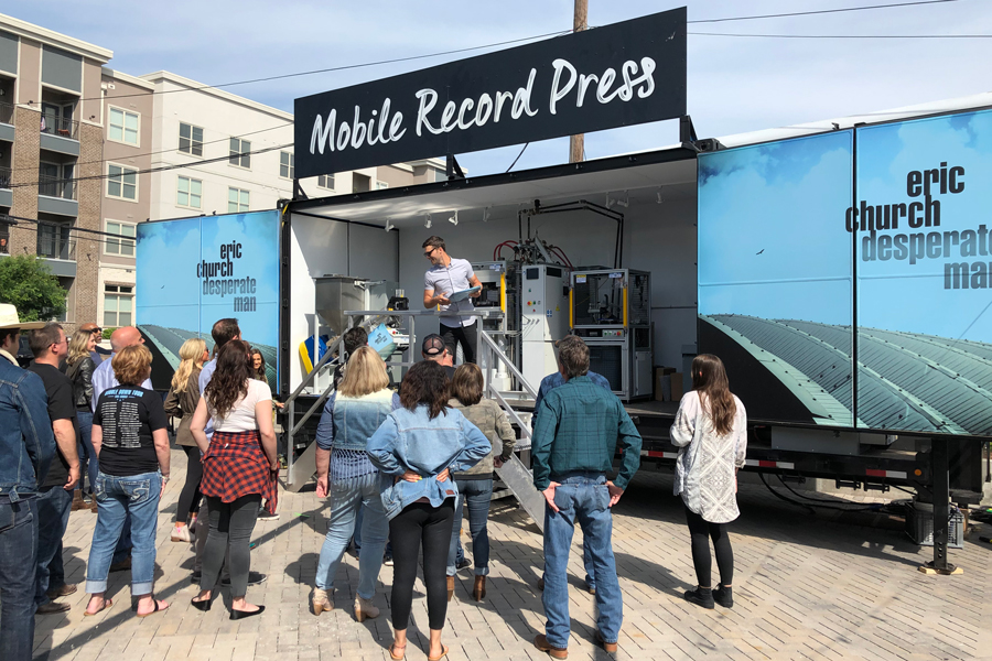 Viryl Technologies has created a mobile record press that fits in a standard shipping container. (Photo courtesy Viryl Technologies)