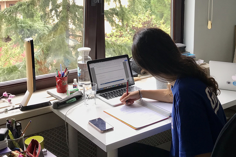 Buse Guler studying at home in Istanbul, Turkey. (Photo courtesy Buse Guler)