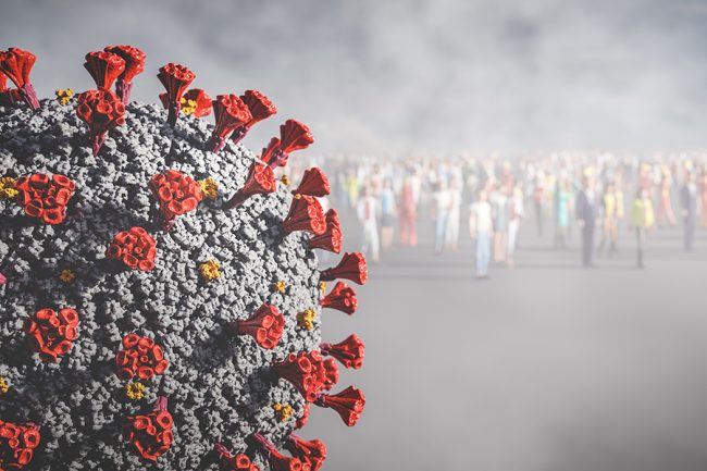 An improved mathematical model developed by an international team combines the “physics of the cloud” with the “physics of the crowd” to predict the dominant modes of transmission for the SARS-COV-2 virus that causes COVID-19. (Image: photocreo, via Envato)
