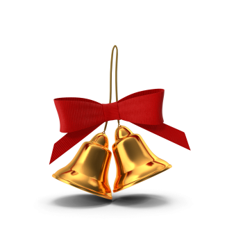 Holiday Christmas Bell with Bow.I01.2k