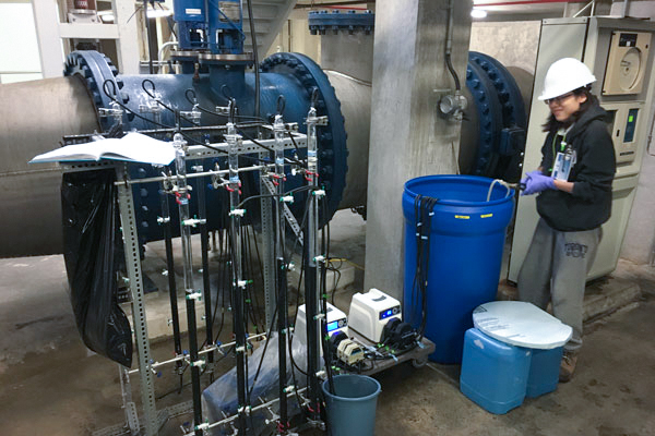 Zhijie Nie at water treatment plant