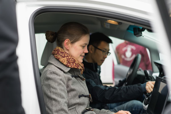 aUTodrive team members program their vehicle, named Zeus. (Photo: Alex Lee)