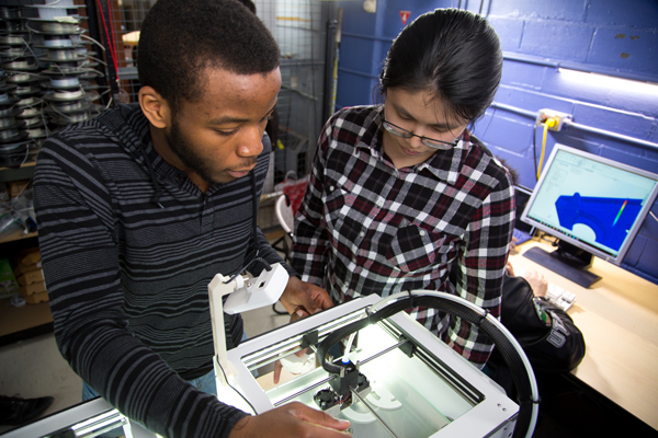 This 3D printer, currently housed at 256 McCaul, is similar to the prototyping facilities that will be available on the third floor of the Myhal Centre (Photo: Roberta Baker)