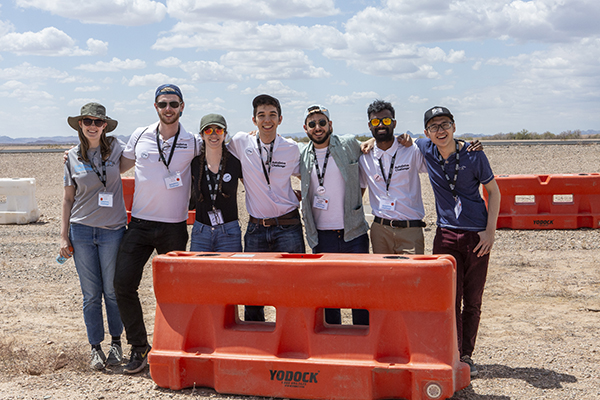 Members of the aUToronto team at the inaugural AutoDrive Challenge competition at General Motors Proving Grounds in Yuma, Ariz. (Credit: SAE International).