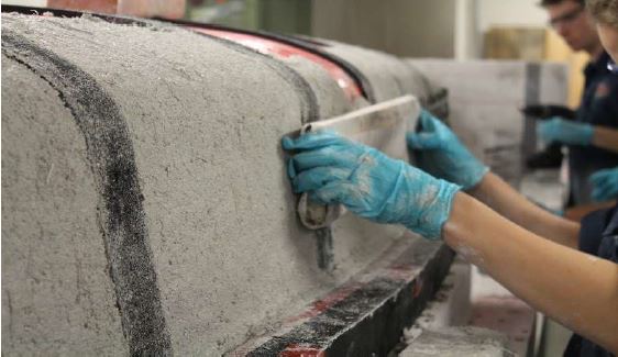 Students preparing their canoes for the 2015 Canadian National Concrete Canoe Competition (CNCCC)