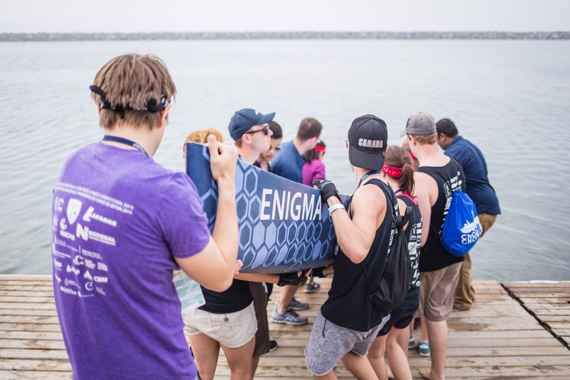 Students participating in the 2015 Canadian National Concrete Canoe Competition (CNCCC)