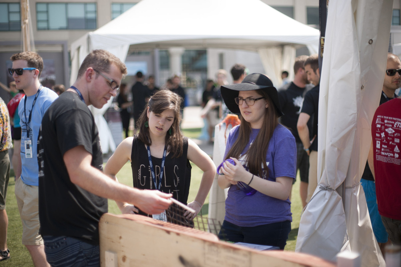 Students at the 2015 Canadian National Concrete Canoe Competition (CNCCC)