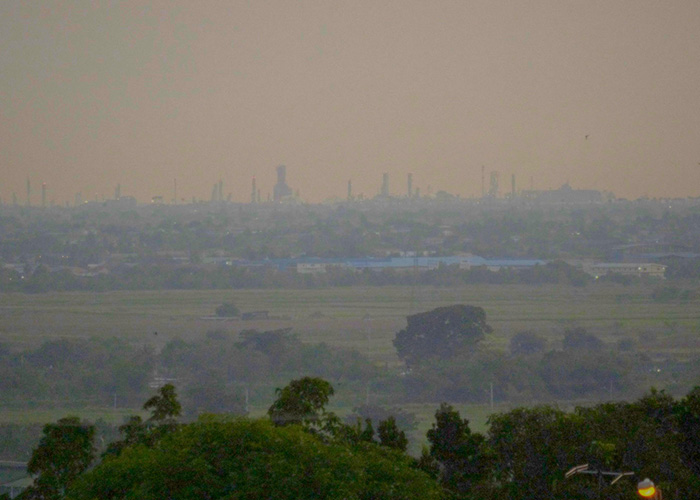 Air pollution in Point Lisas, a major industrial area in Trinidad and Tobago. A new U of T Engineering study led by alumna Kerolyn Shairsingh (ChemE 0T8, PhD 1T8) measured local traffic-related emissions on Trinidad and Tobago. (Photo courtesy of Kerolyn Shairsingh)