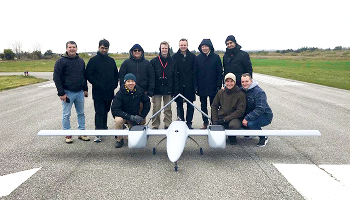 The Sky Guys put the DX-3 Vanguard to the test at Markham Airport. The hybrid drone features vertical take-off and landing, long-range communications and cloud-based analytics. (Credit: The Sky Guys)