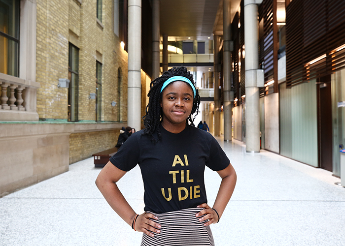 A recent study by Deb Raji (Year 4 EngSci + PEY) and researchers at the MIT Media Lab shows a need for stronger evaluation practices of AI products to mitigate gender and racial biases. (Credit: Liz Do)
