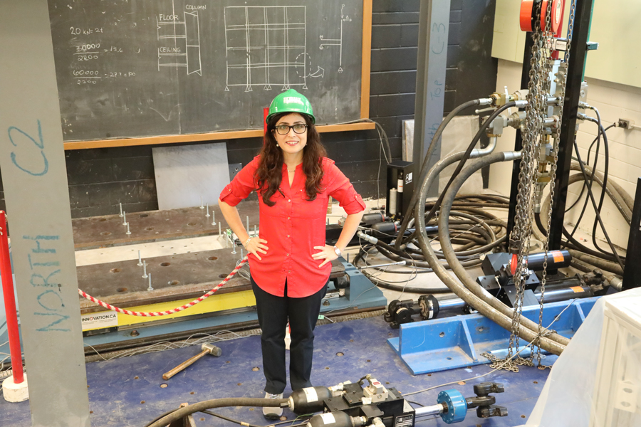 Professor Oya Mercan combines computer models and experiments to study how building components stand up to high winds, earthquakes and other stressors. (Photo: Tyler Irving)