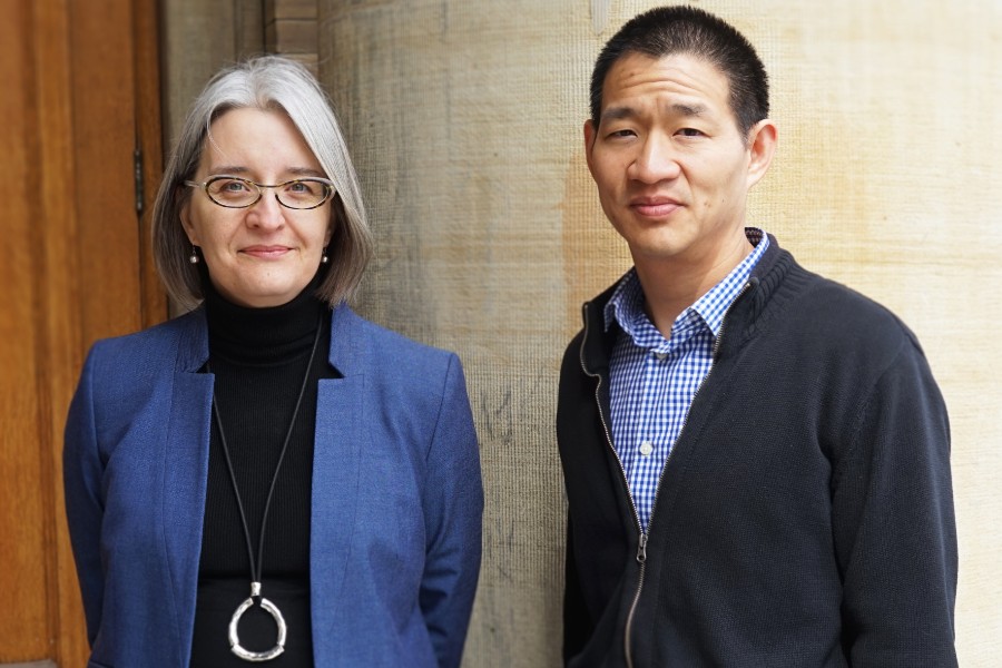 Professors Lisa Austin (Faculty of Law) and David Lie (ECE) — photographed before COVID-19 struck — are among a team of researchers and legal experts studying the privacy implications and the technology behind exposure notification apps. (Photo: Jessica MacInnis) 