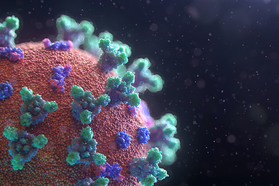 A new model, created by Professor Swetaprovo Chaudhuri (UTIAS) and his international collaborators, uses fundamental physics to predict the behaviour of the microscopic droplets that spread the COVID-19 virus. (Photo: Fusion Medical Animation via Unsplash)