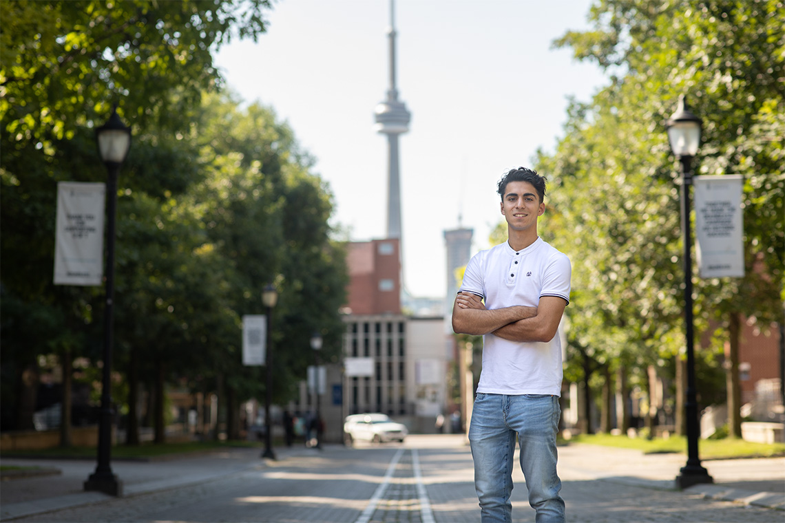 Michael Acquaviva is one of six students named a top scholar this year by the Toronto District School Board and one of three who will be attending U of T this fall (photo by Johnny Guatto)