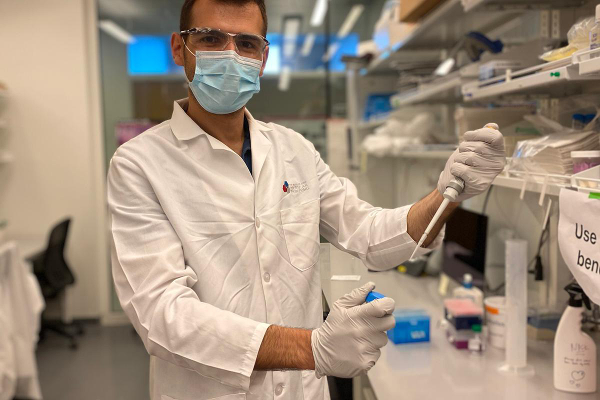 Nick Mitrousis is a recent PhD graduate from the lab of University Professor Molly Shoichet (ChemE, BME). Mitrousis and Shoichet have just published a paper that describes a new strategy for repairing eye damage caused by conditions such as age-related macular degeneration (AMD) or retinitis pigmentosa. (Photo: Mindy Ngyuen)