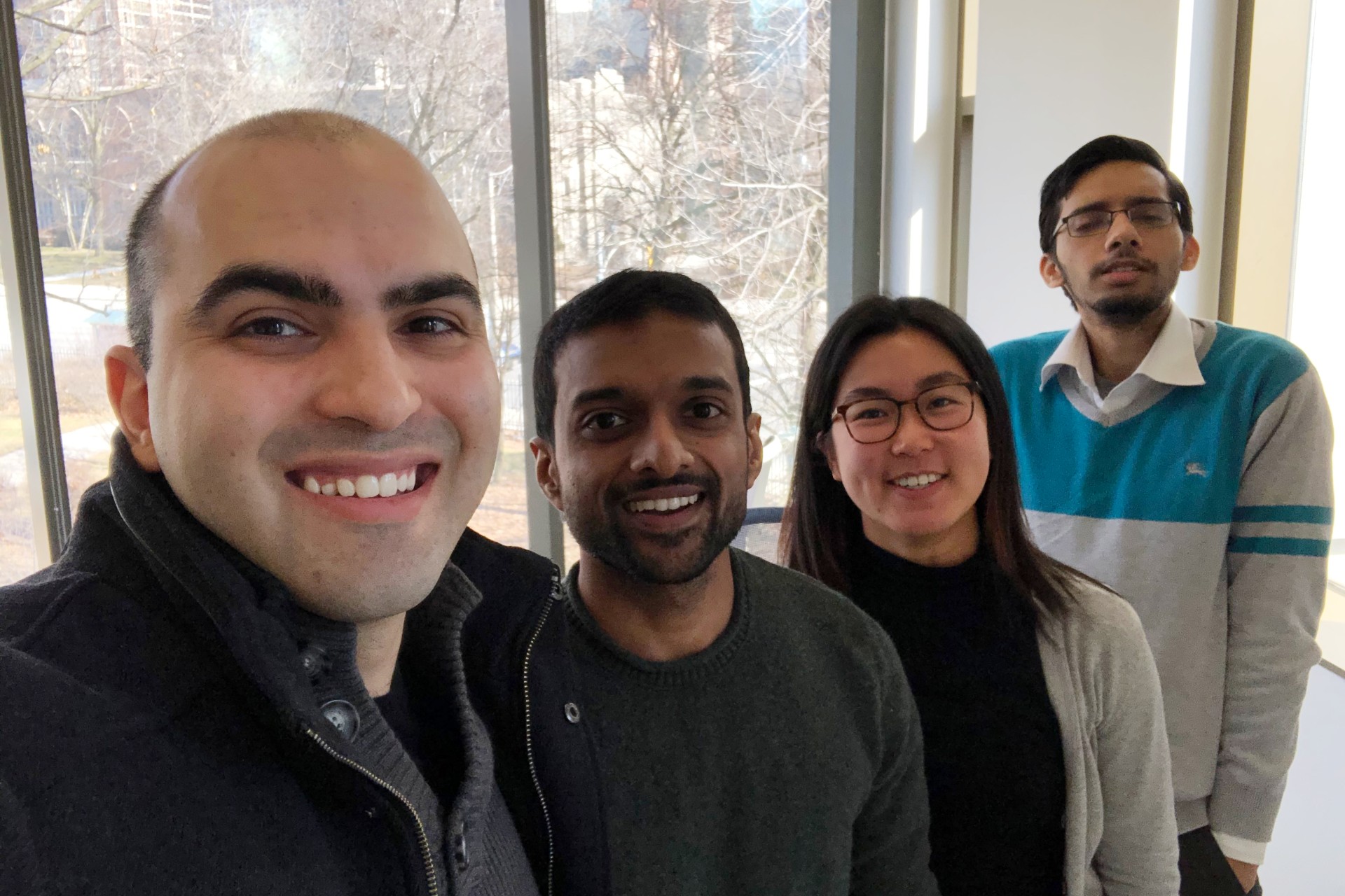 Themis team uses AI to create a Microsoft Office add-in that saves hours of time drafting legal papers. The students’ startup pitch took home the grand prize at this year’s Demo Day. (Photo courtesy Themis)