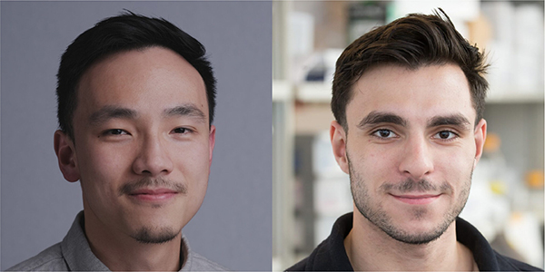 Left: Johnny Zhang, PhD candidate at the Institute of Biomedical Engineering and Department of Chemistry. Right: Ayden Malekjahani, PhD candidate at the Institute of Biomedical Engineering.