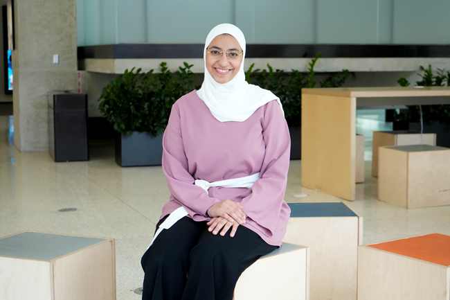 Professor Salma Emara (ECE) is an award-winning teacher who creates inclusive learning environments and structures her courses so that students can learn by doing. (Photo: Matthew Tierney