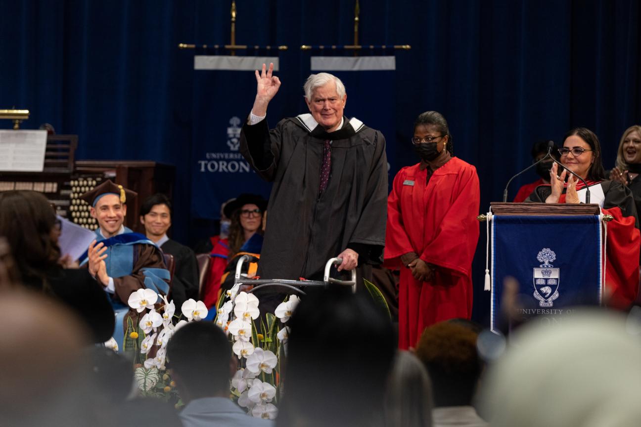 At 76, John Bond (CivE 6T8, MASc 6T9) is the oldest U of T Mississauga grad this spring. This is his third U of T degree. (Photo: Johnny Guatto)