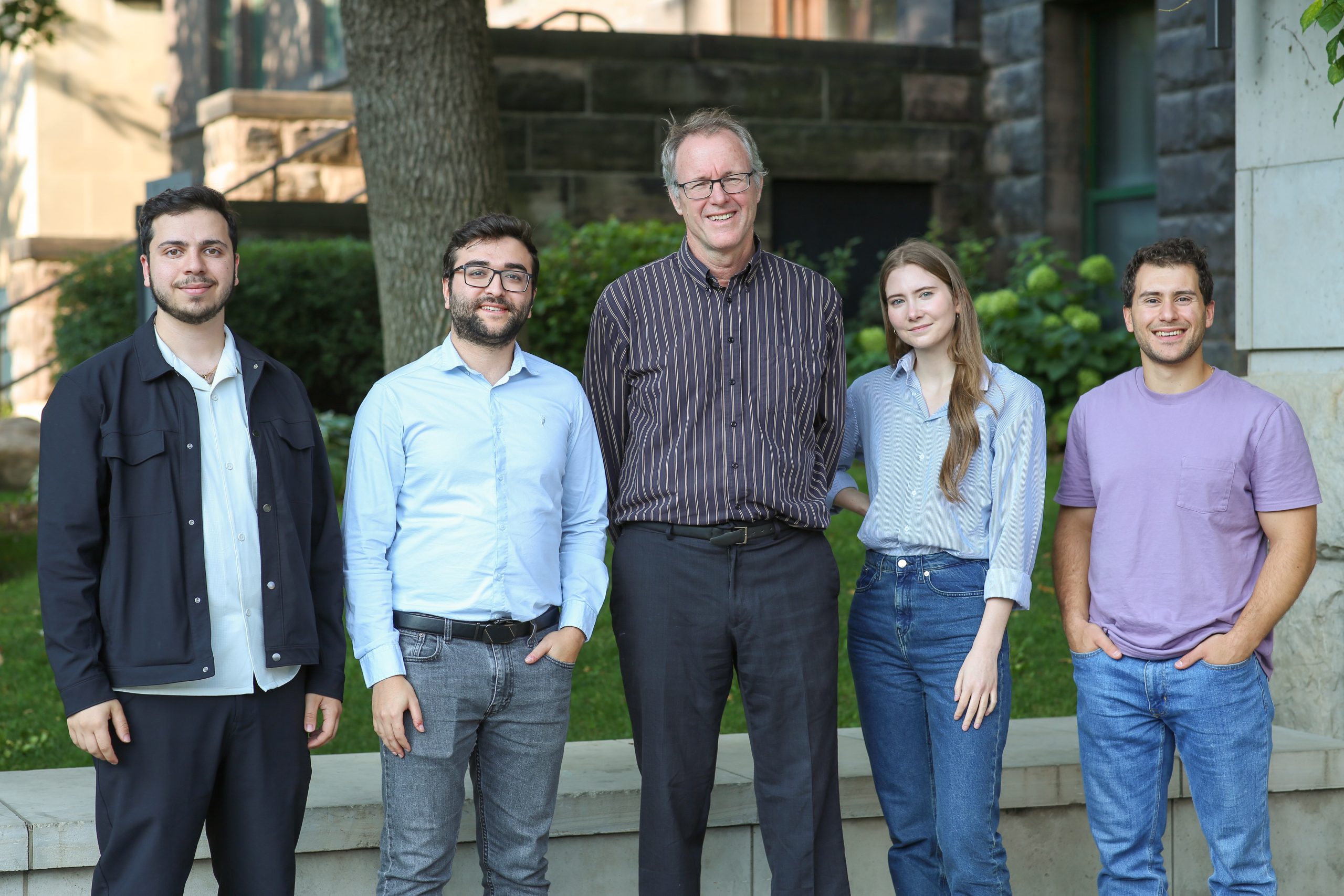 From left to right: George Saegh, Mehdi Salakhi, Professor Murray Thomson, Franciska Toth and Luke Di Liddo.