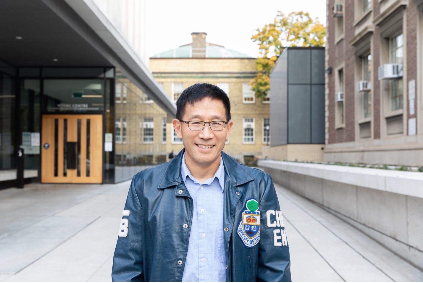 Dean Christopher Yip outside the Myhal Centre for Engineering Innovation & Entrepreneurship.