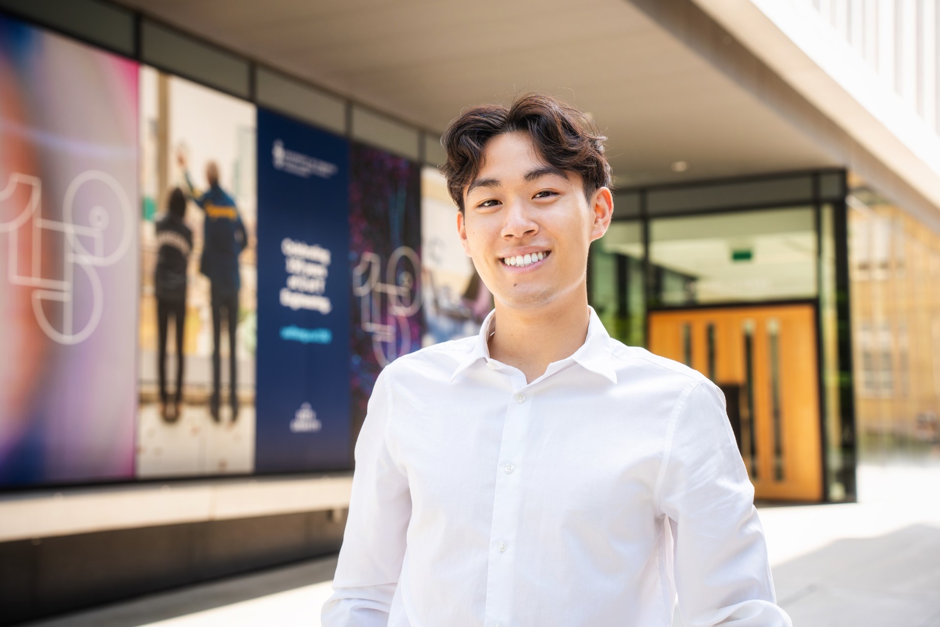 Nelson Lee outside of the Myhal Centre for Engineering Innovation and Entrepreneurship.
