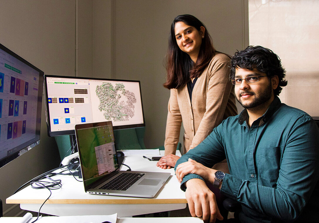 Saara and Ali Punjani are the brother and sister team behind Structura Biotechnology, a U of T startup that uses AI to create 3D visualizations of never-before-seen proteins for pharmaceutical companies (photo by Chris Sorensen)