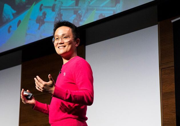 Allen Lau (ElecE 9T1, ECE MASc 9T2), co-founder of the story-sharing platform Wattpad, says Toronto is an ideal place to launch a global company as long as entrepreneurs take advantage of the city's diversity of cultures and languages. (Credit: Chris Sorensen)