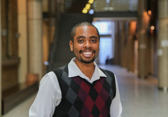 Mikhail Burke (MSE 1T2, IBBME PhD 1T8) is the new Dean’s Advisor on Black Inclusivity Initiatives and Student Inclusion & Transition Mentor (Photo: Tyler Irving)