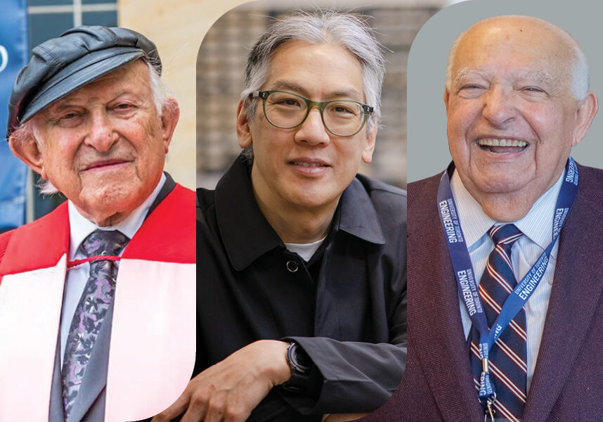 A composite photo of Leipciger, Chau and Sedra