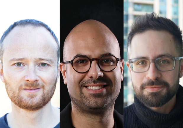 Composite photo for computation method article From left to right: Professor Philipp Maass from the Temerty Faculty of Medicine and SickKids Research Institute, Professor Samin Aref (MIE) and Milad Mokhtaridoost, a postdoctoral fellow in computational biology.