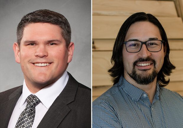 Left to right: John Desjarlais, P.Eng. and Matthew Dunn, P.Eng. will be giving a talk on Indigenous Engineering Design, Ethics and Role Models at U of T Engineering on November 12.