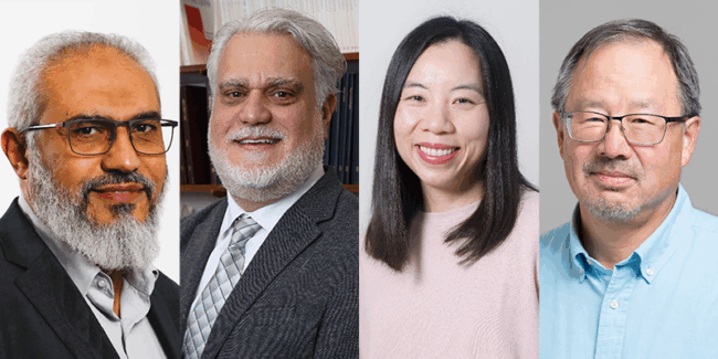 composite photo of professors Shalaby, Christopoulos, Bazylak and Chow