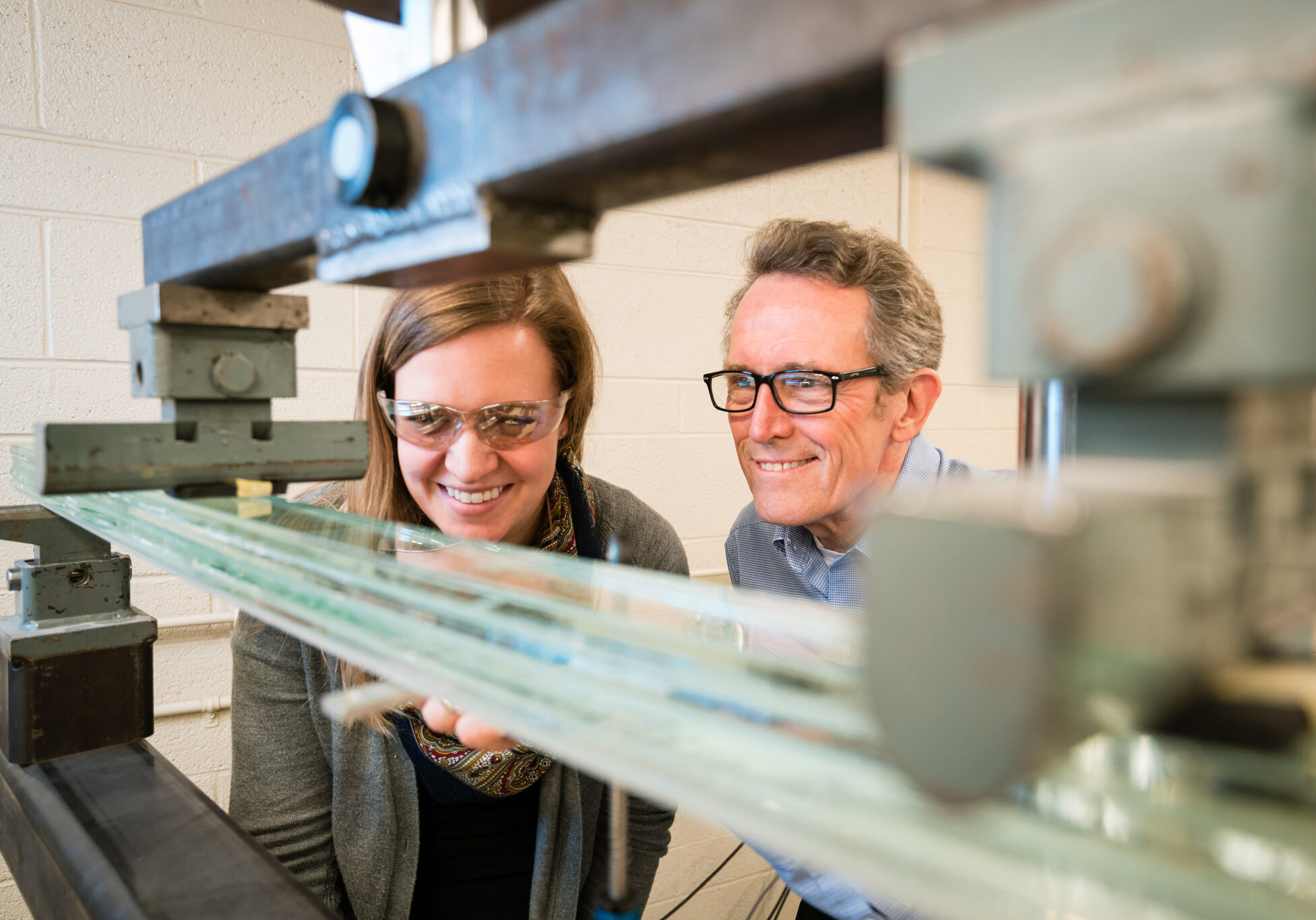 Professor Jeffrey Packer, at right, is a world leader in tubular steel structures. (Credit: Neil Ta).