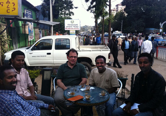 Professor Jonathan Rose with lecturers from Addis Ababa Institute of Technology (AAiT) in Ethiopia in 2011. Rose, now a member of the board of Academics Without Borders, hopes to enable more professors to travel to the developing world to help strengthen academic institutions. (Photo courtesy Jonathan Rose)