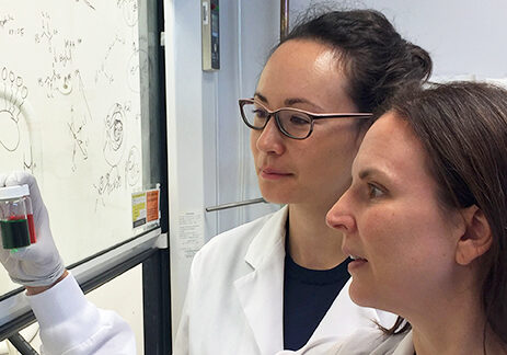 Tsoi-MacParland-UofT-byPeterChurch2 U of T researchers Sonya MacParland (right) and Kim Tsoi (IBBME PhD 1T6) are the lead authors on a four-year study that showed how the liver and spleen trapped cancer nanomedicine, preventing them from reaching their intended targets. (Photo: Peter Church)