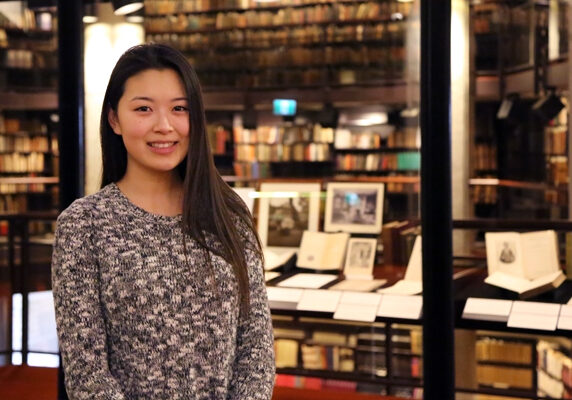 Jennifer (Yewon) Son was one of six students whose project for a first-year Engineering course has led to retrofits at the Thomas Fisher Rare Book Library. Her teammates were Michael Lancaster, Jackie Lunger, Toby (Yishun) Ou, Alice Wolfe and Tom Zhang. (Credit: Kevin Soobrian)
